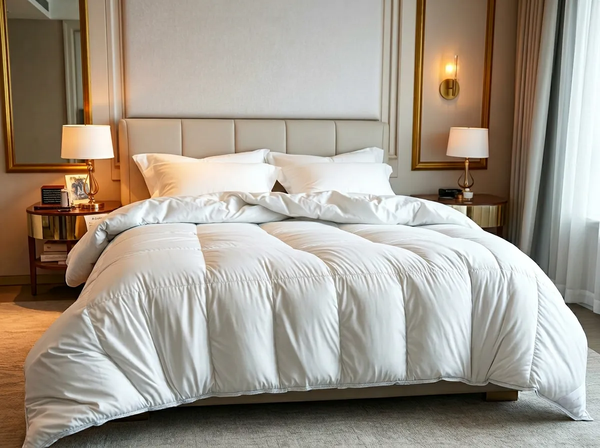 Comforters — Plush down-alternative fill.