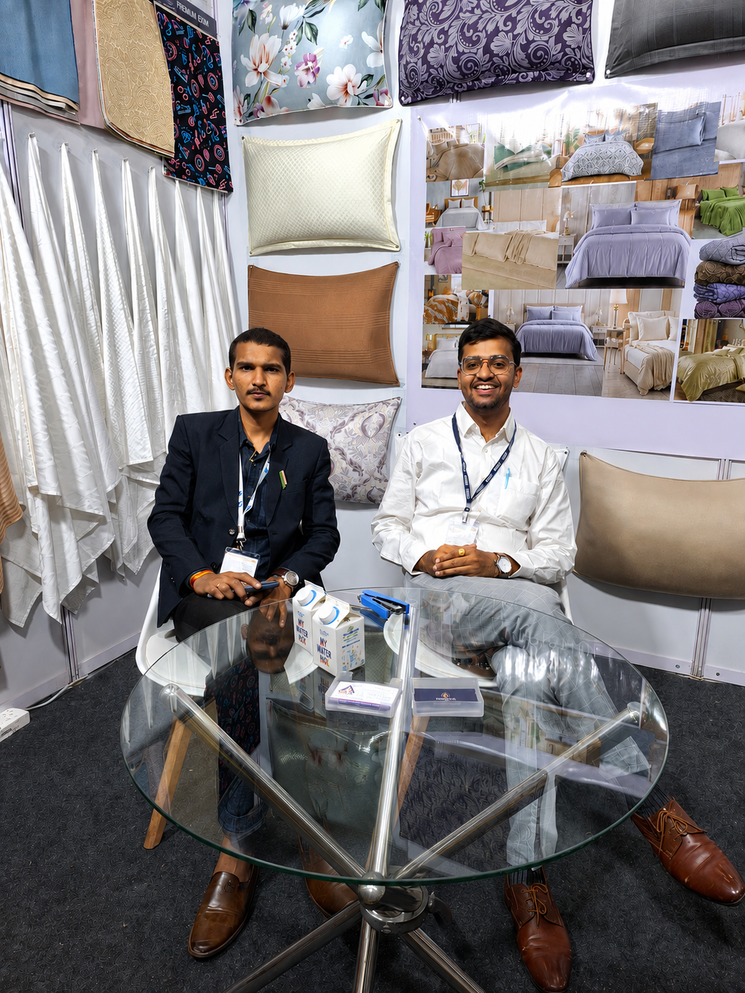 Royal Mills team at HGH Mumbai trade show with premium bedding collection