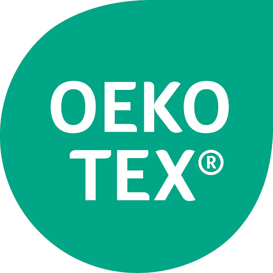 OEKO-TEX® Standard 100 certification logo — independently tested for harmful substances.